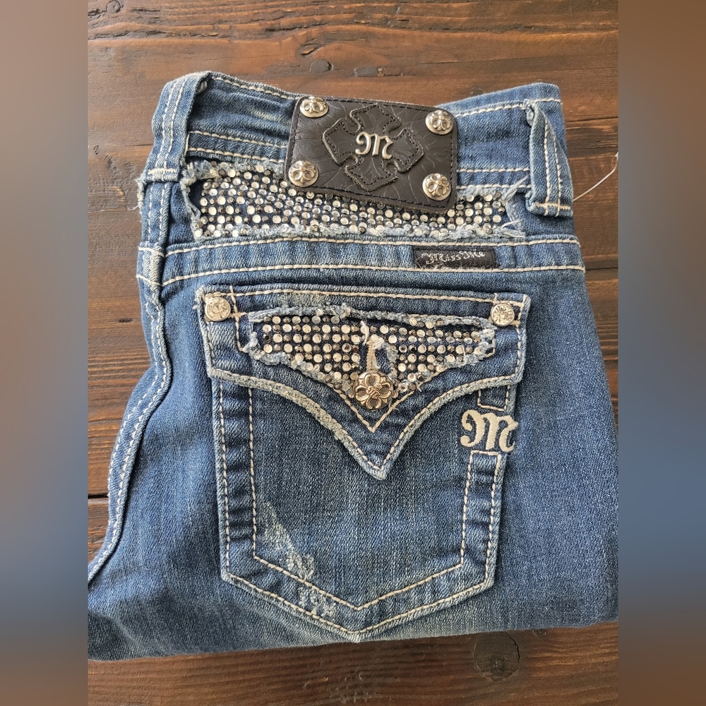 NEW NWOT Miss Me Bootcut Bling Jeans-29/32
